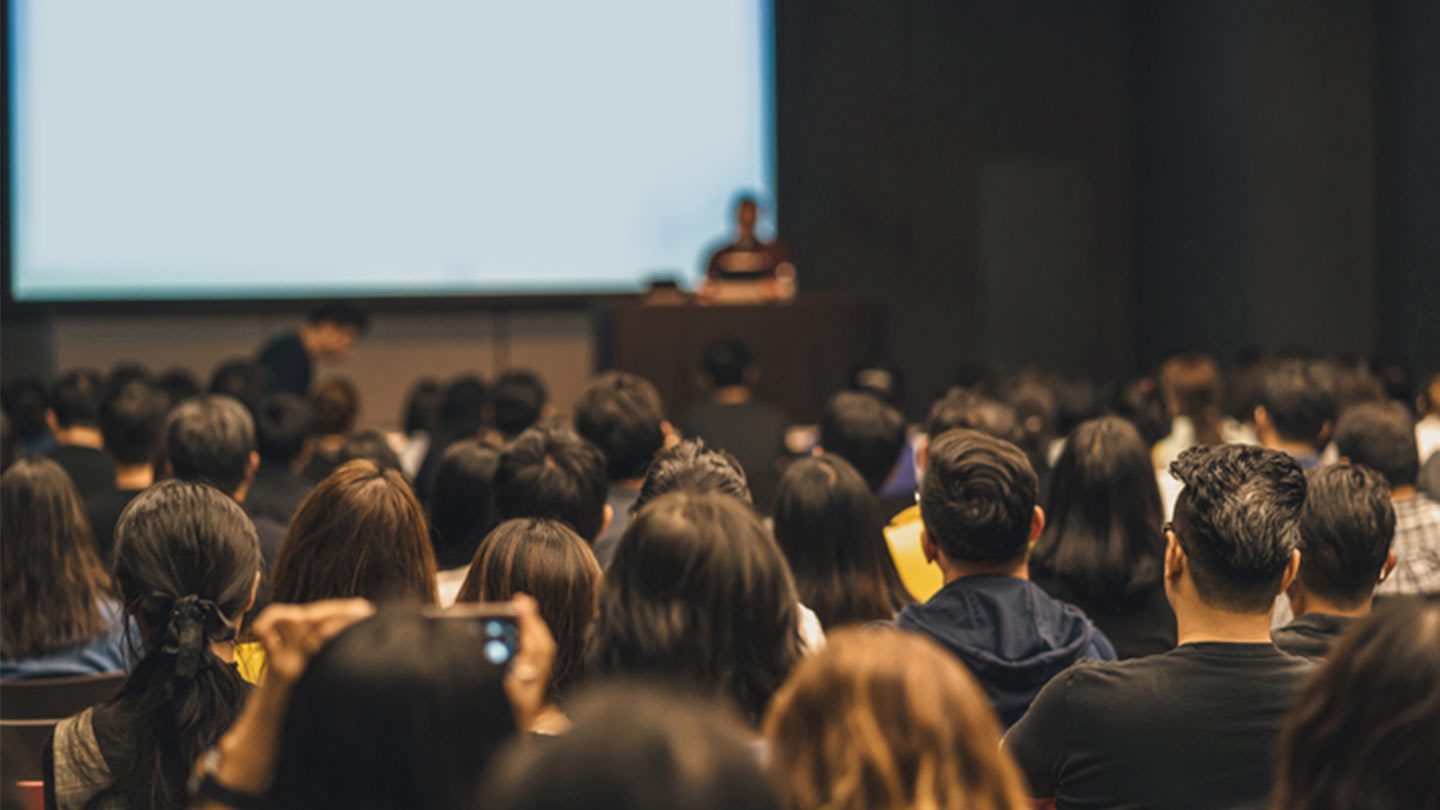 Presentation to crowded conference