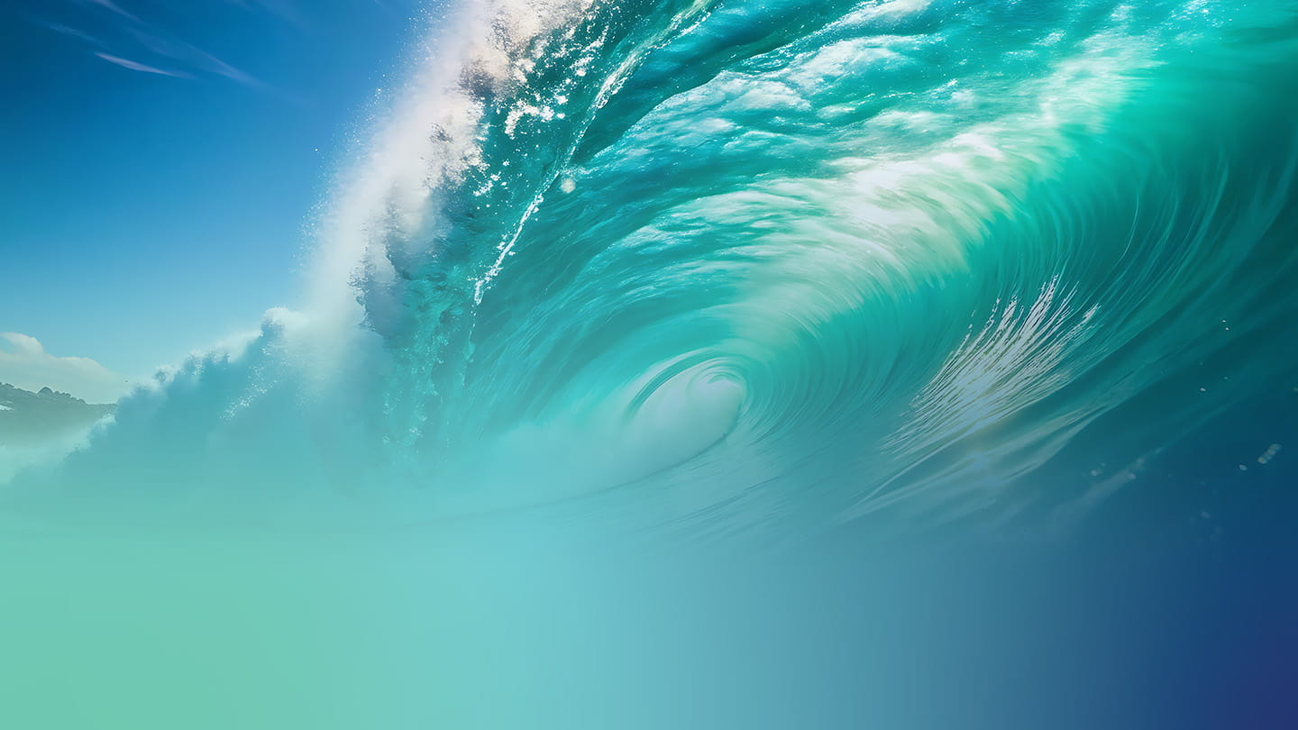 Turquoise wave from right J2Z