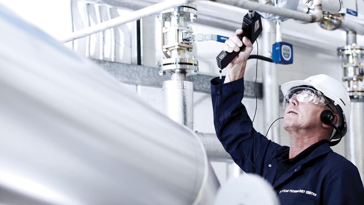 Engineer assessing customer steam plant
