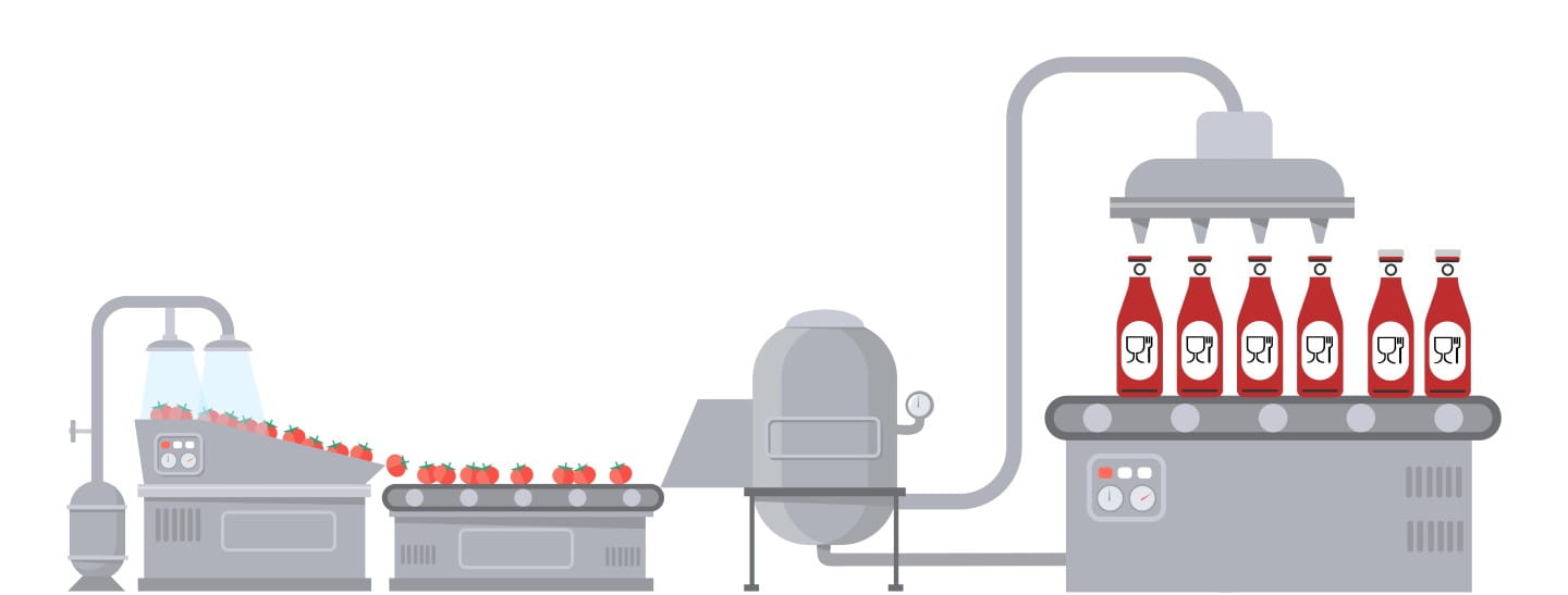 Ketchup being made