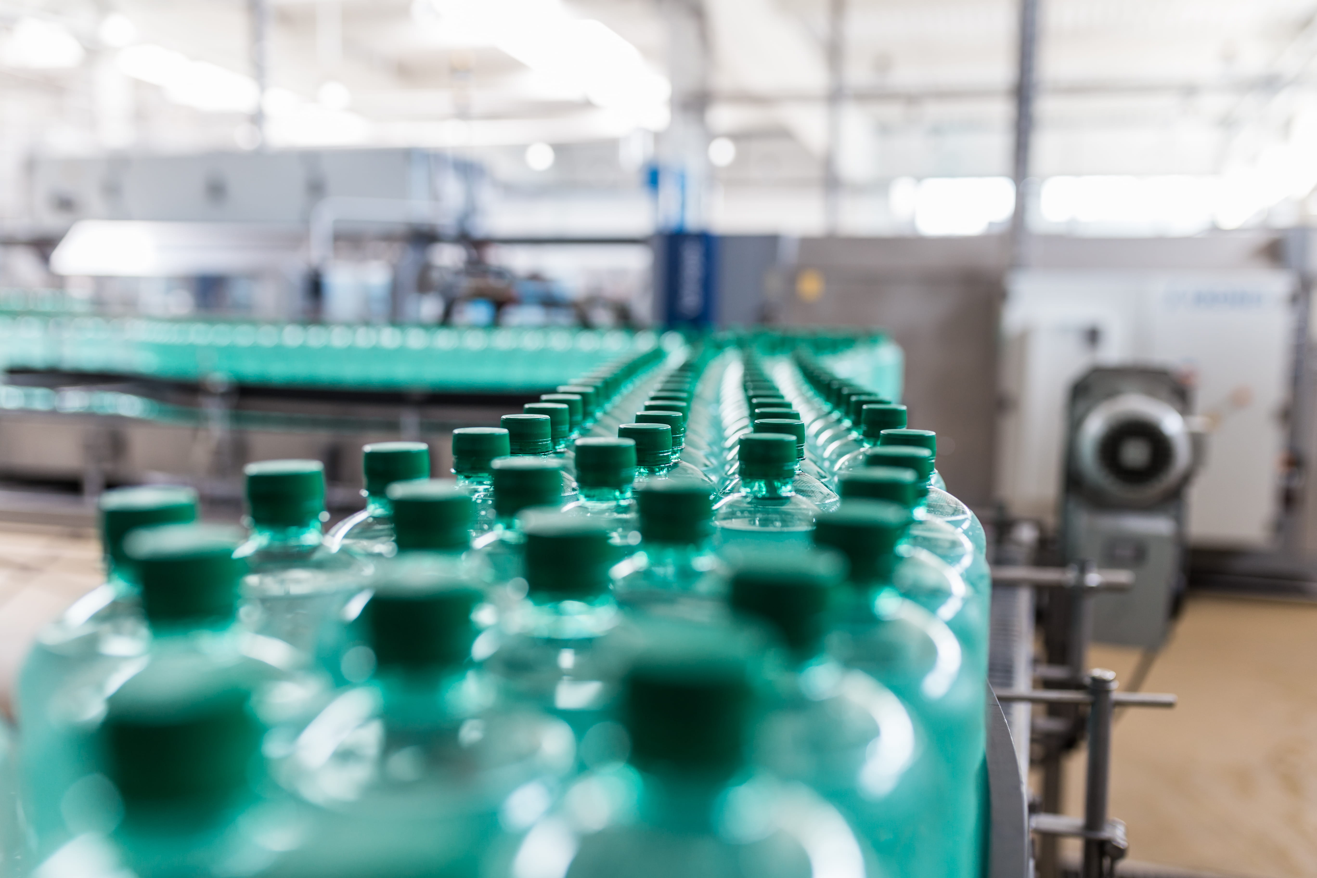 Food and beverage green bottles