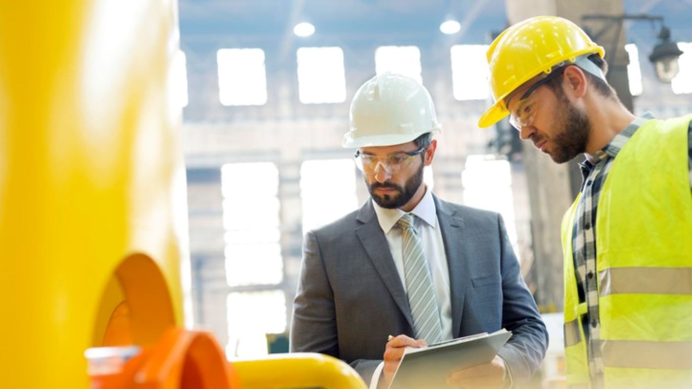 Engineers working in a steam plant