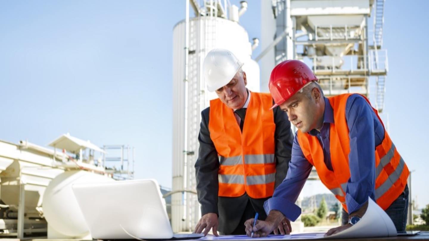 Spirax Sarco engineer working on a construction site