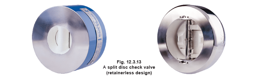 12.3.13 A split disc check valve (retainerless design)