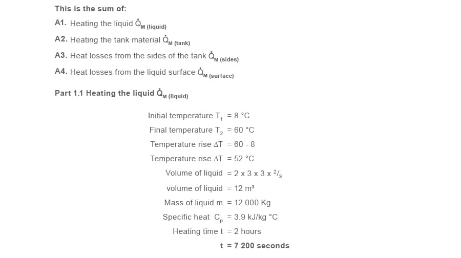 Part 1 Equation Determine the mean heat transfer rate required during Q̇M (start-up)