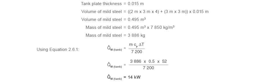 Part 1.2 Equation Heating the tank material Q̇M (tank)