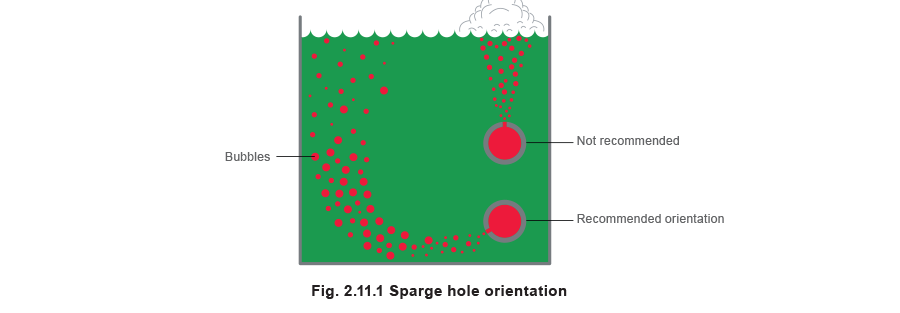 Fig. 2.11.1 Sparge hole orientation