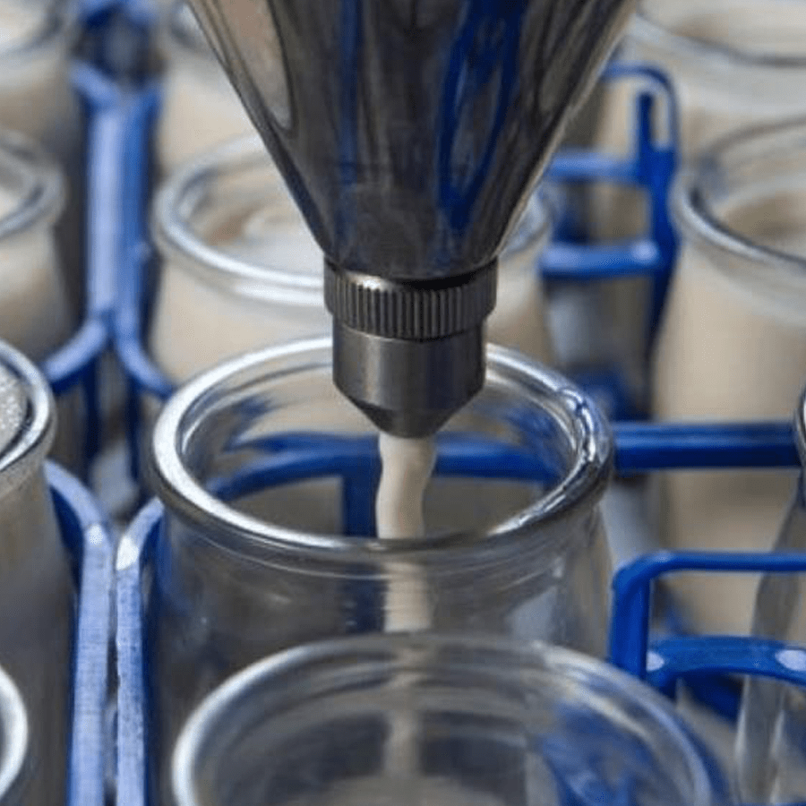 Dairy milk being poured