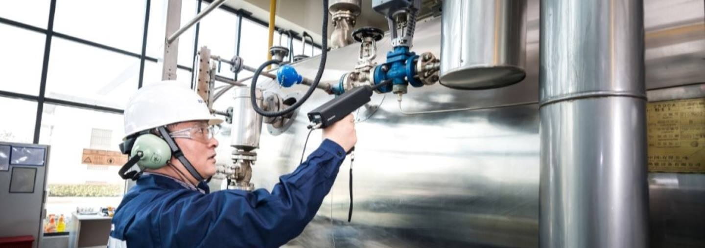 Engineer checking machinery