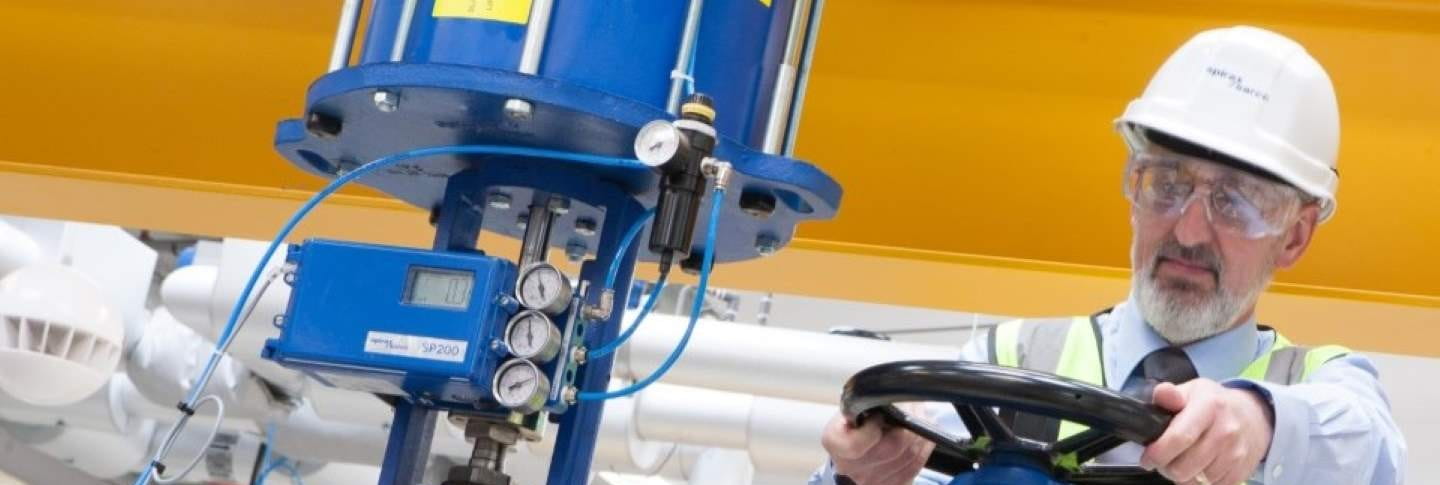 Steam valve being inspected