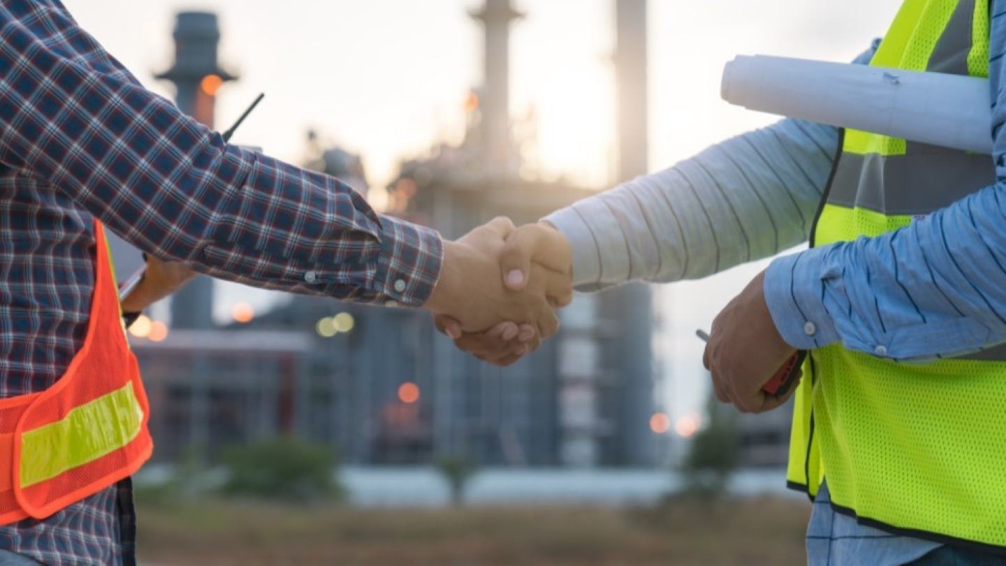 Two people shaking hands