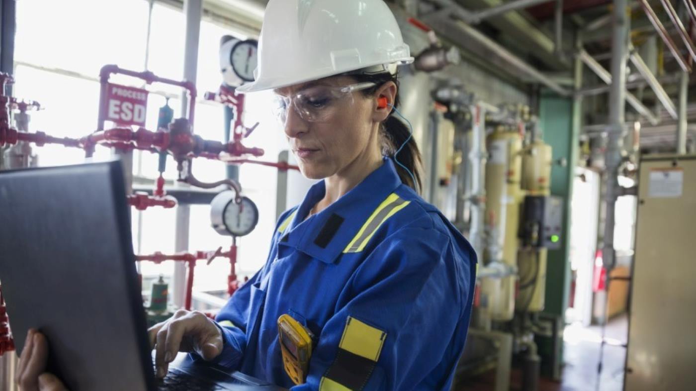 Spirax Sarco engineer working in a steam plant