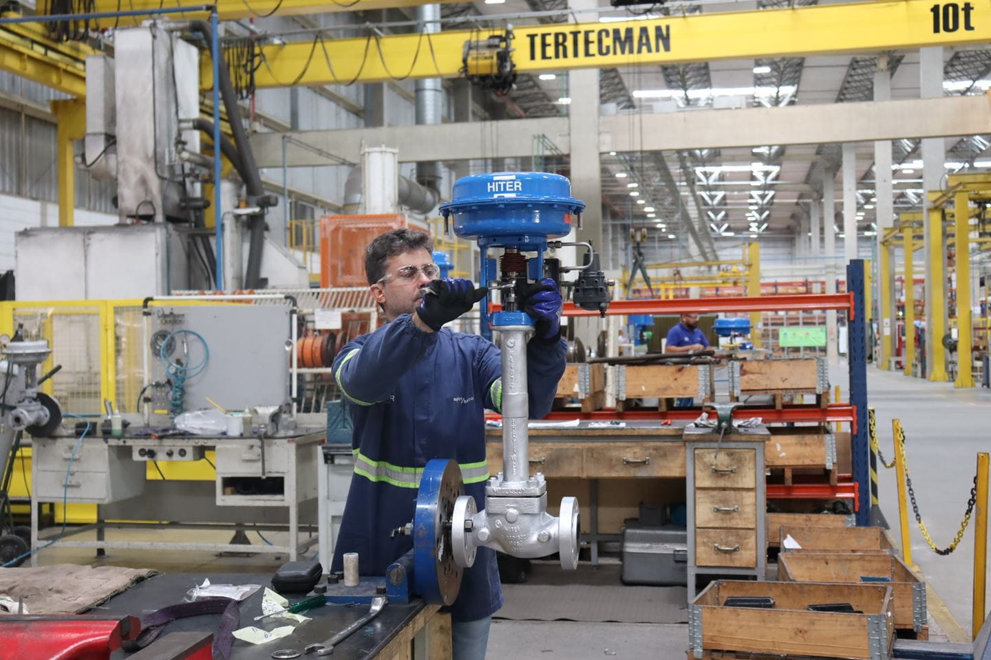 Engineer working in a factory