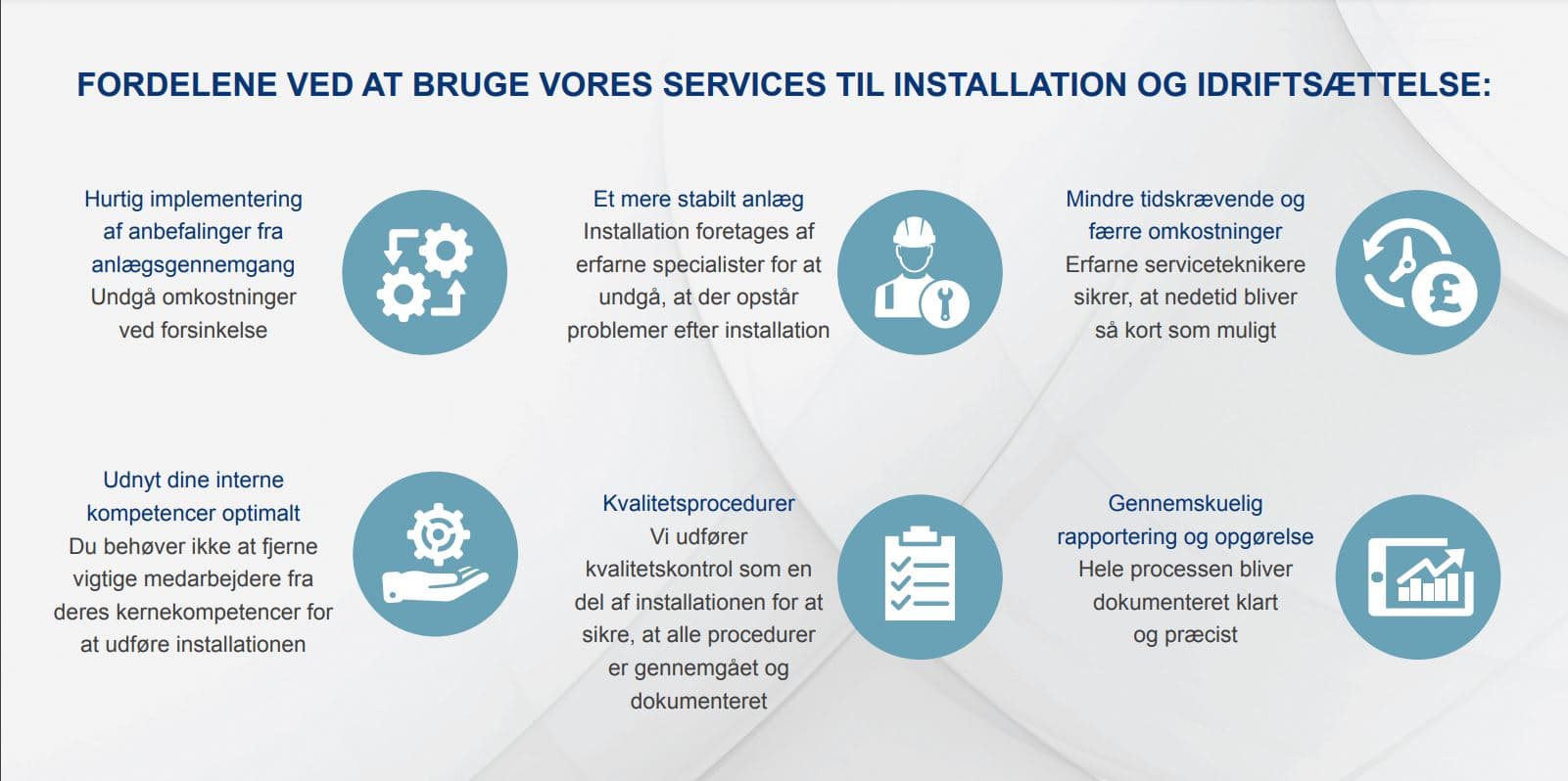 Installation og idriftsaettelse af dampsystemer