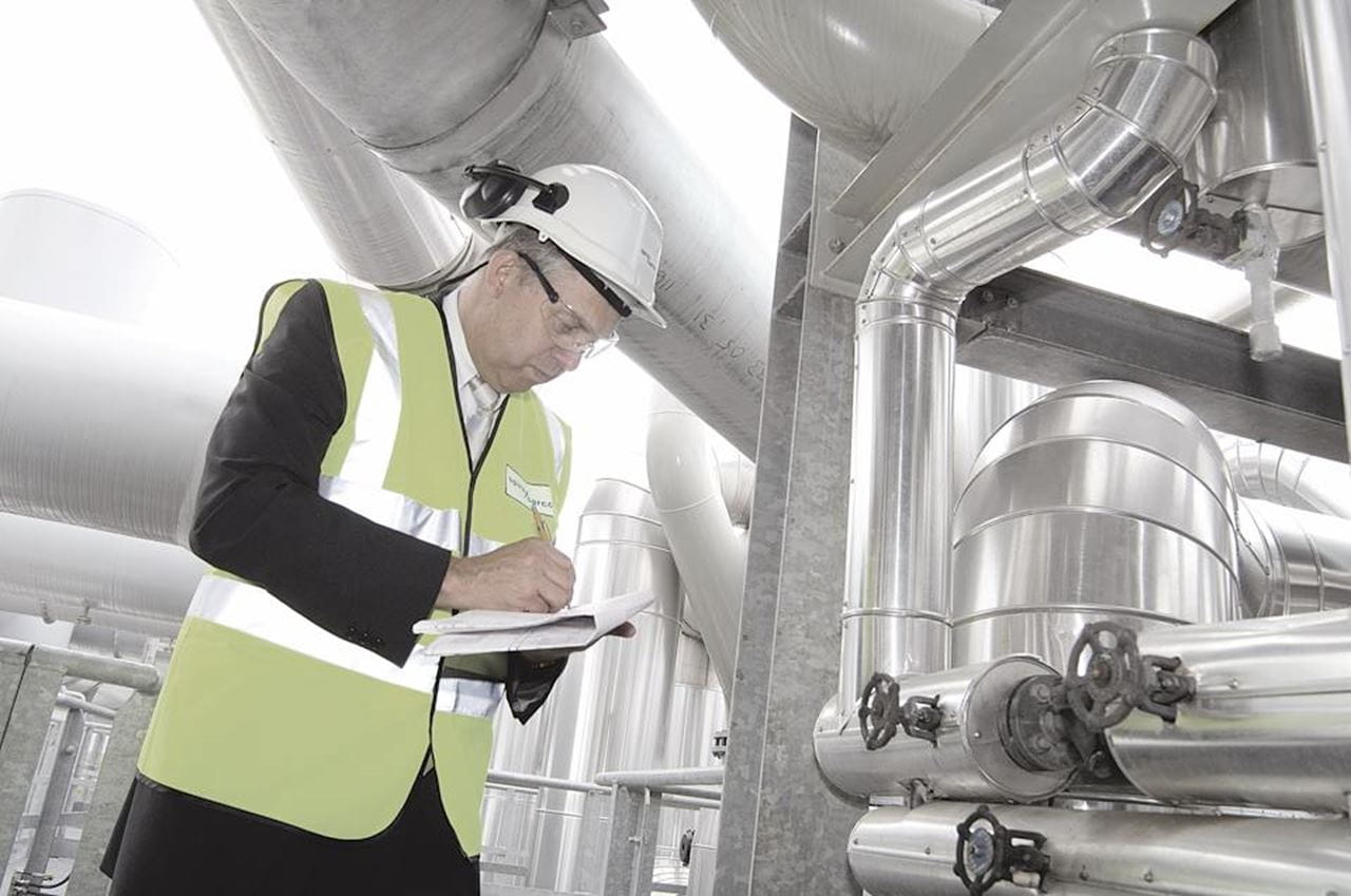 Engineer auditing a site