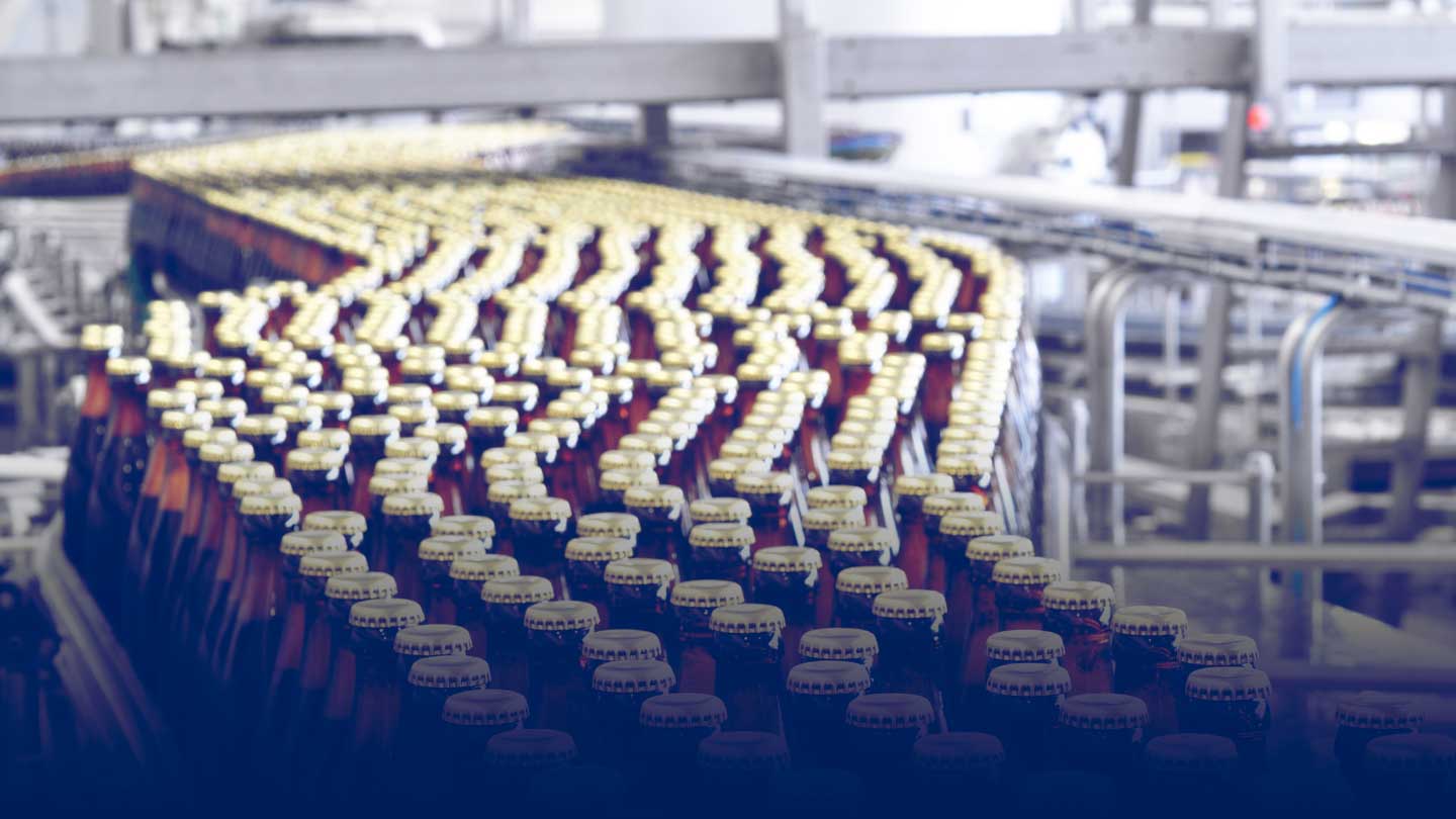 Bottles in a brewery